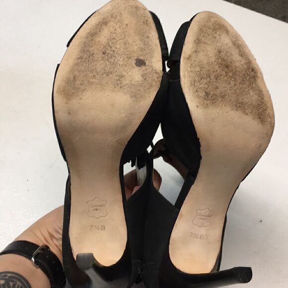 𝅺euc Talbots peep toe high heel tassel shoes sz 7.5 - Picture 6 of 6